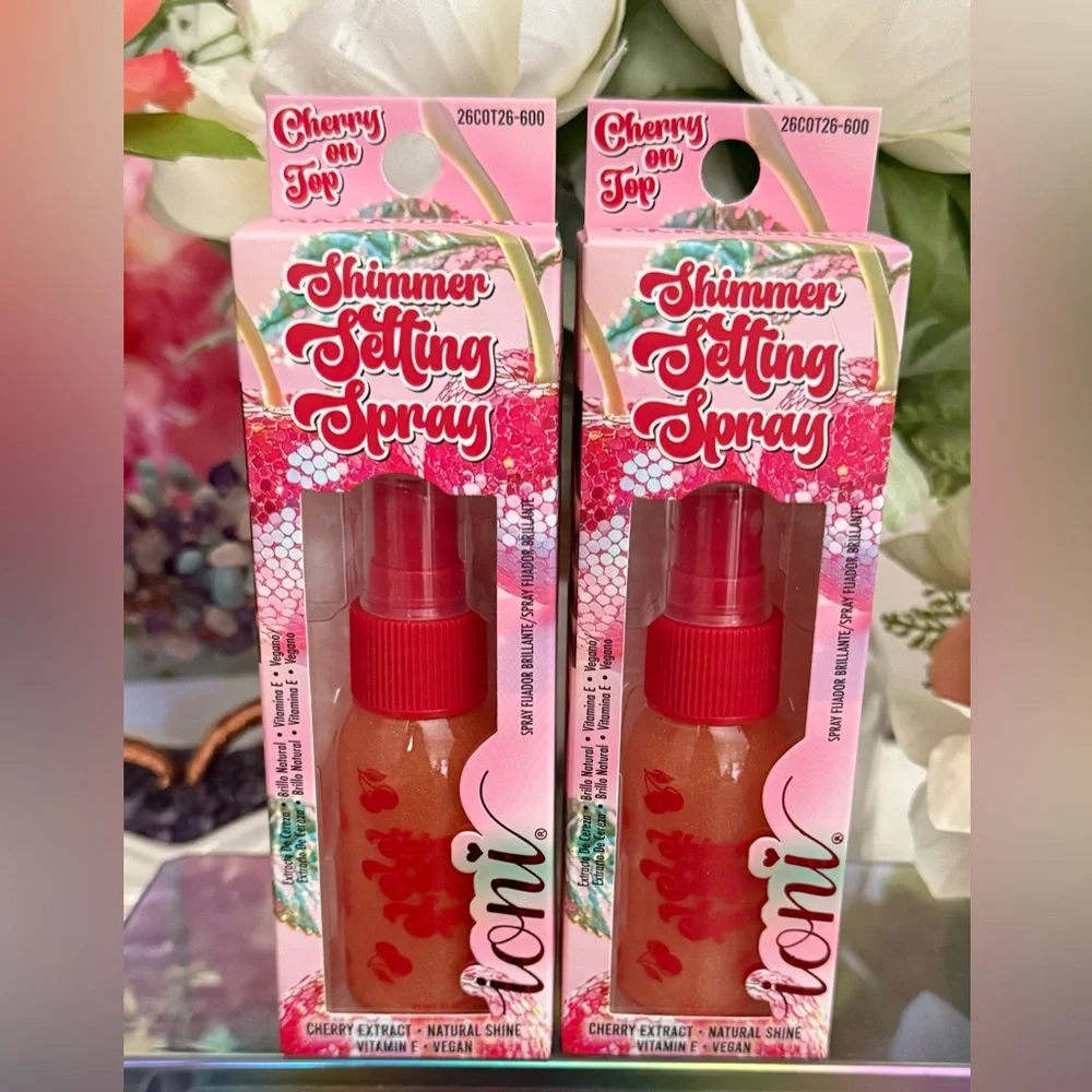 🆕🍒 IONI LIMITED EDITION CHERRY ON TOP SHIMMER SETTING SPRAY SET OF 2. BRAND NEW